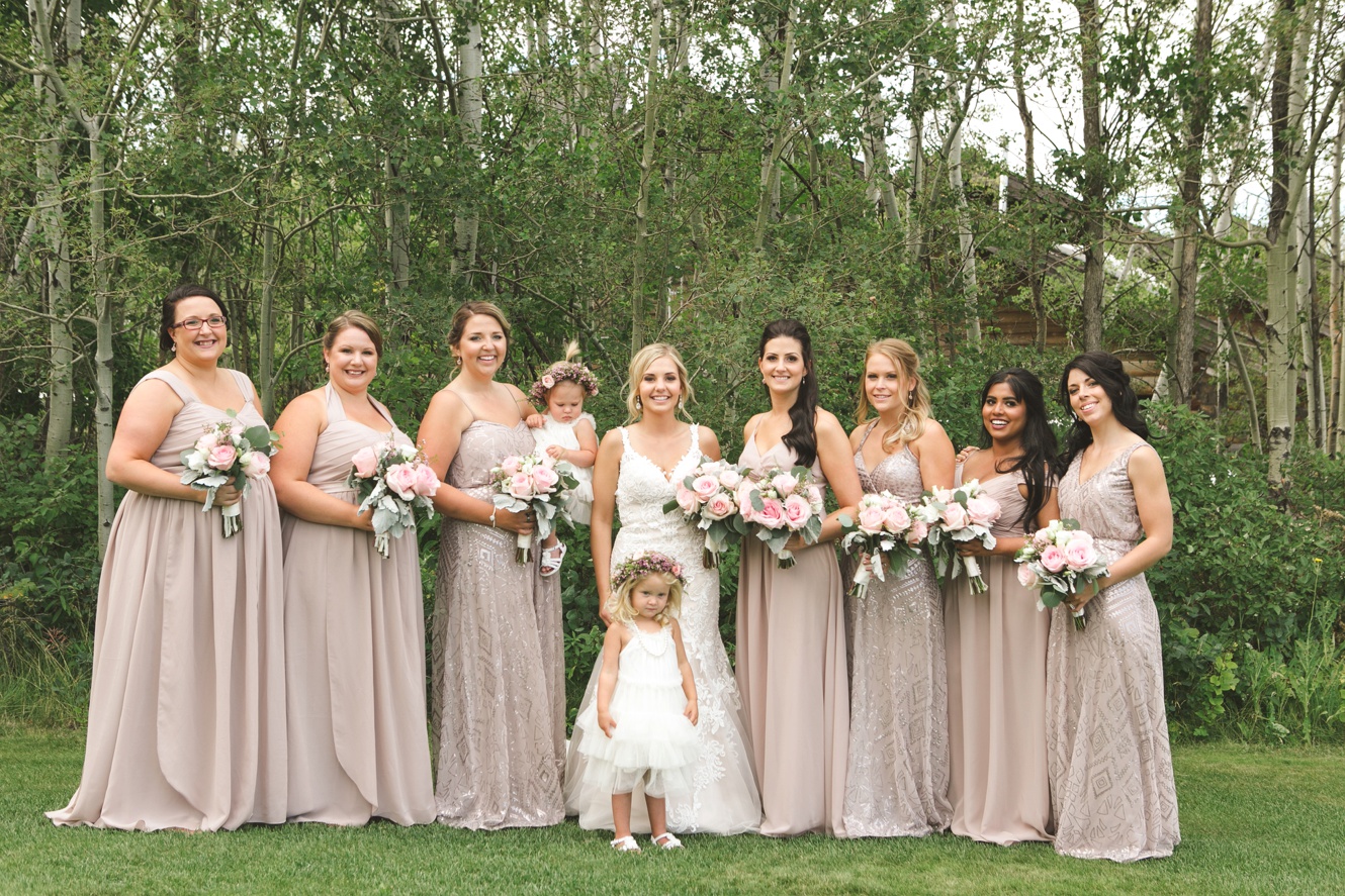 lace and taupe wedding photo
