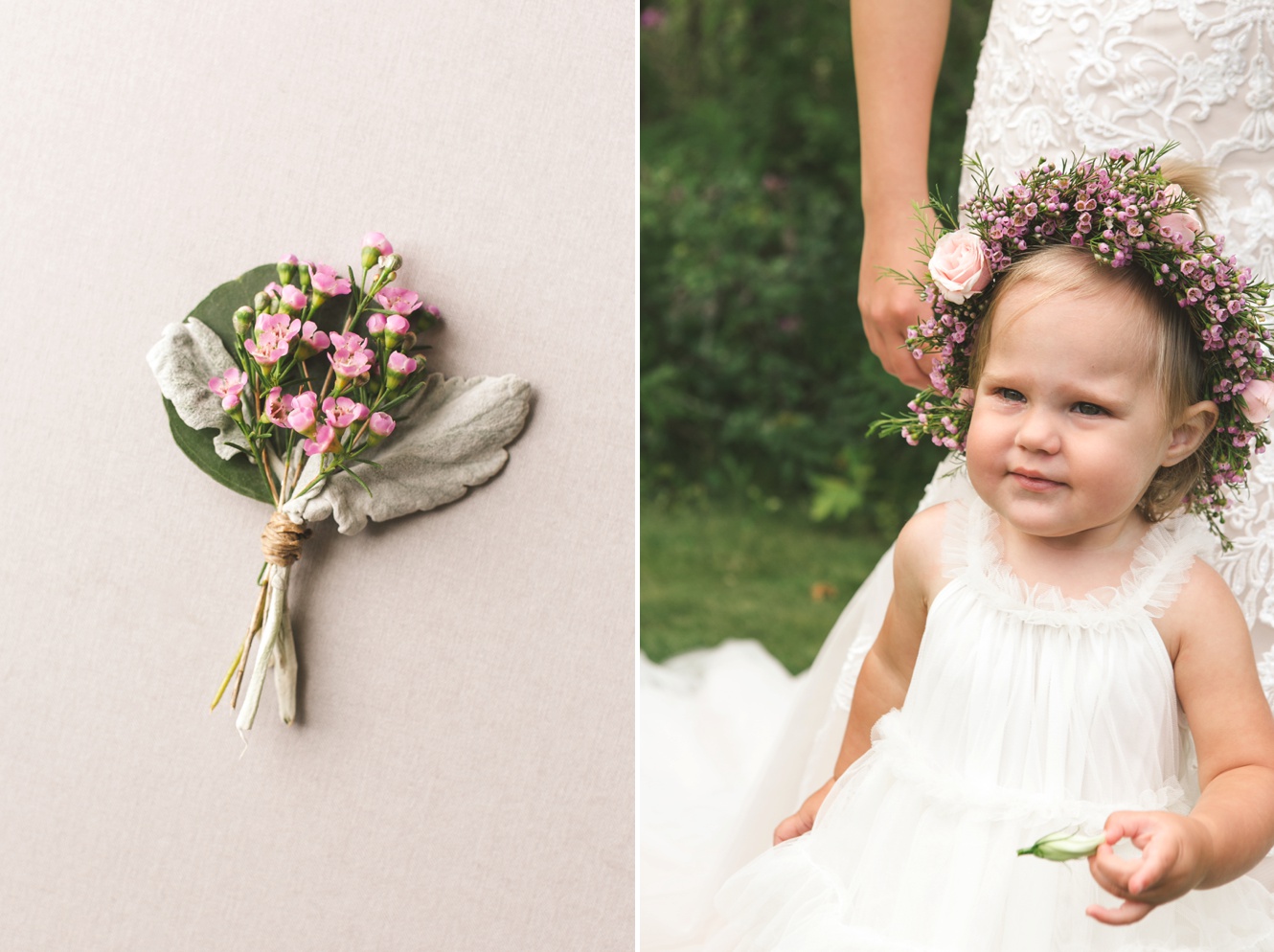 Flower girl with flower crown photo