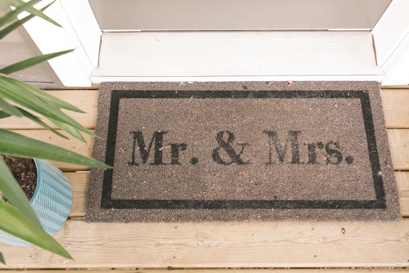 Mr and Mrs door mat photo