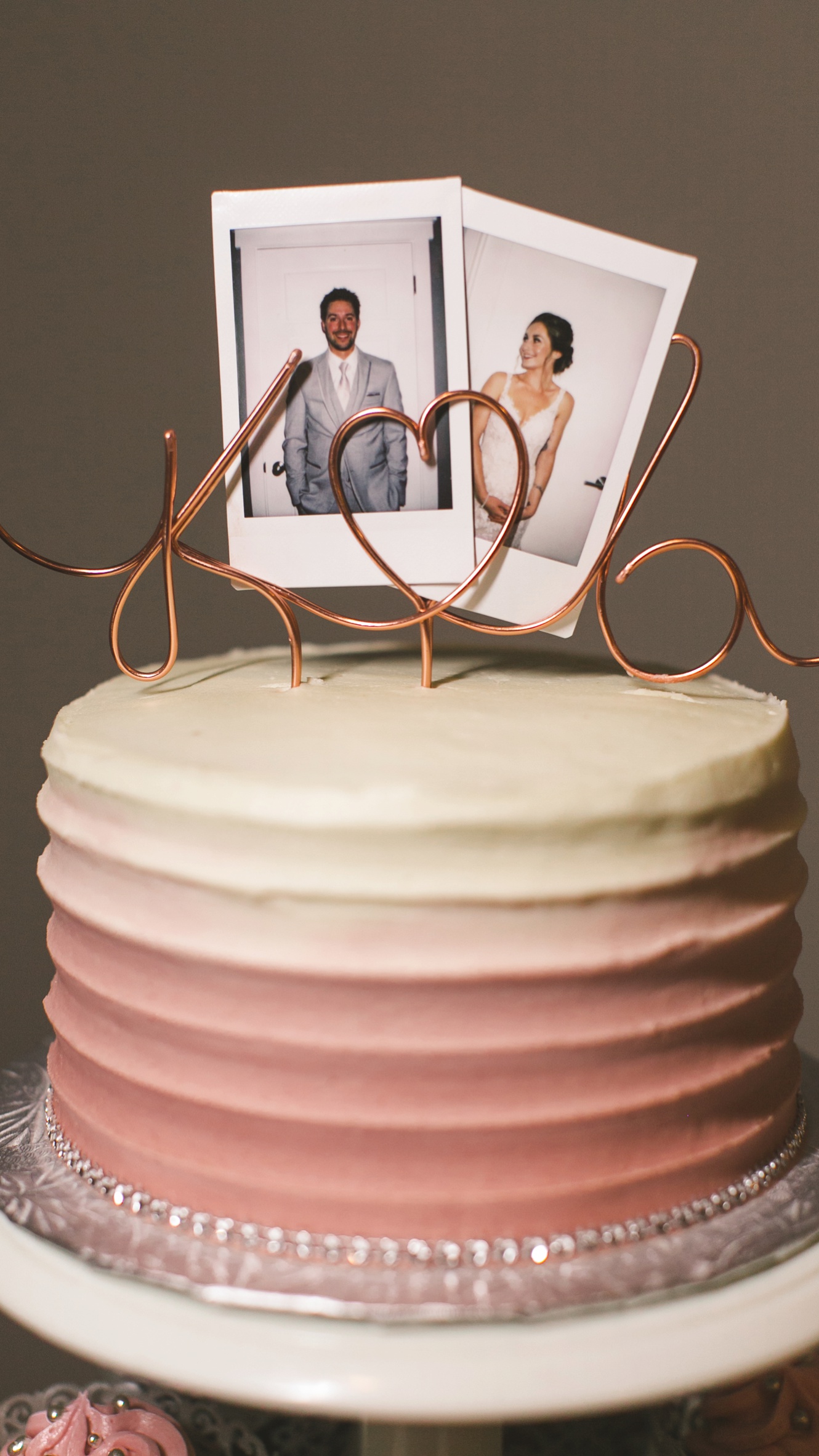 Wedding cake polaroid photo
