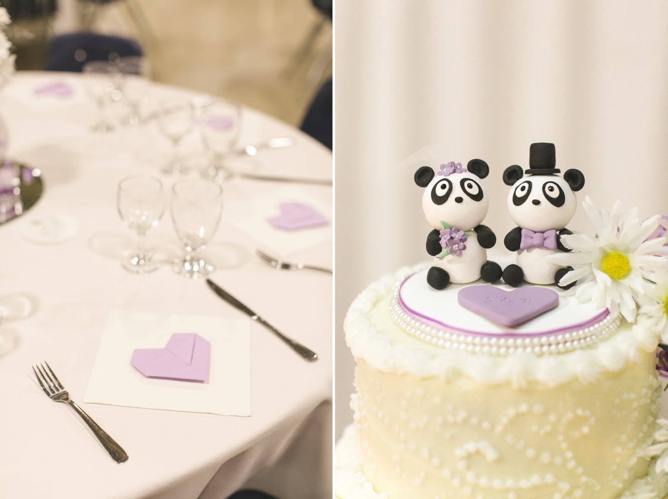 Panda bear wedding cake topper