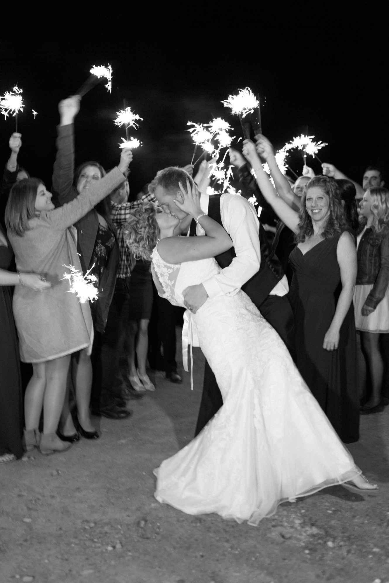 Sparkler wedding photo