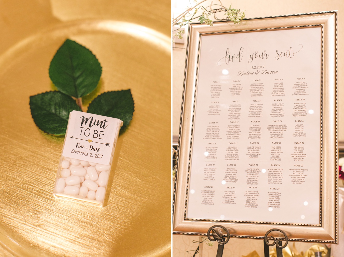 Gold charger plate wedding reception photo