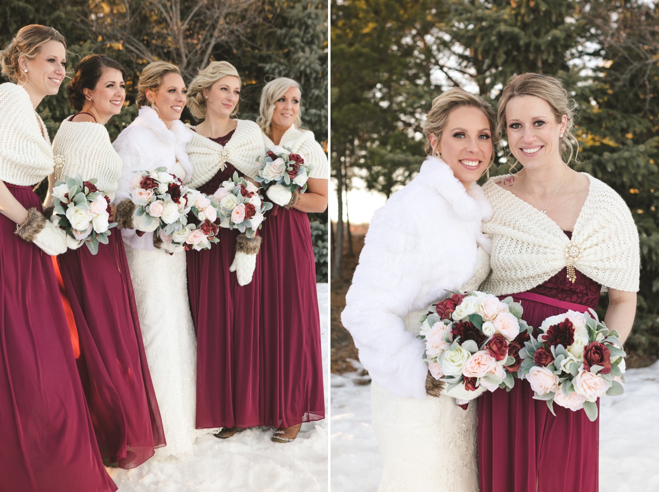 Winter bridesmaids dresses