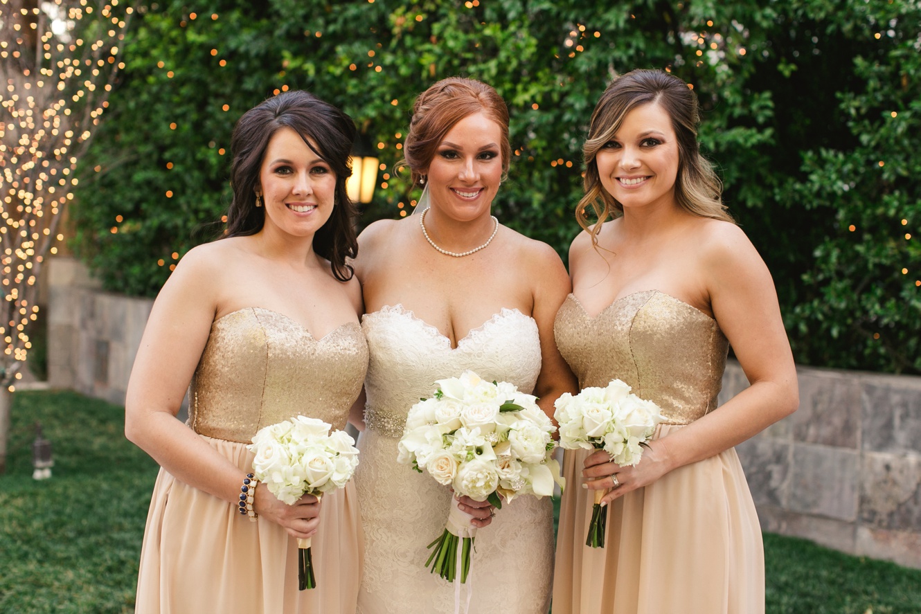Gold bridesmaid dresses photo