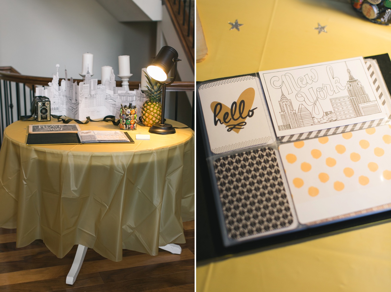 Gold and black striped party theme photo