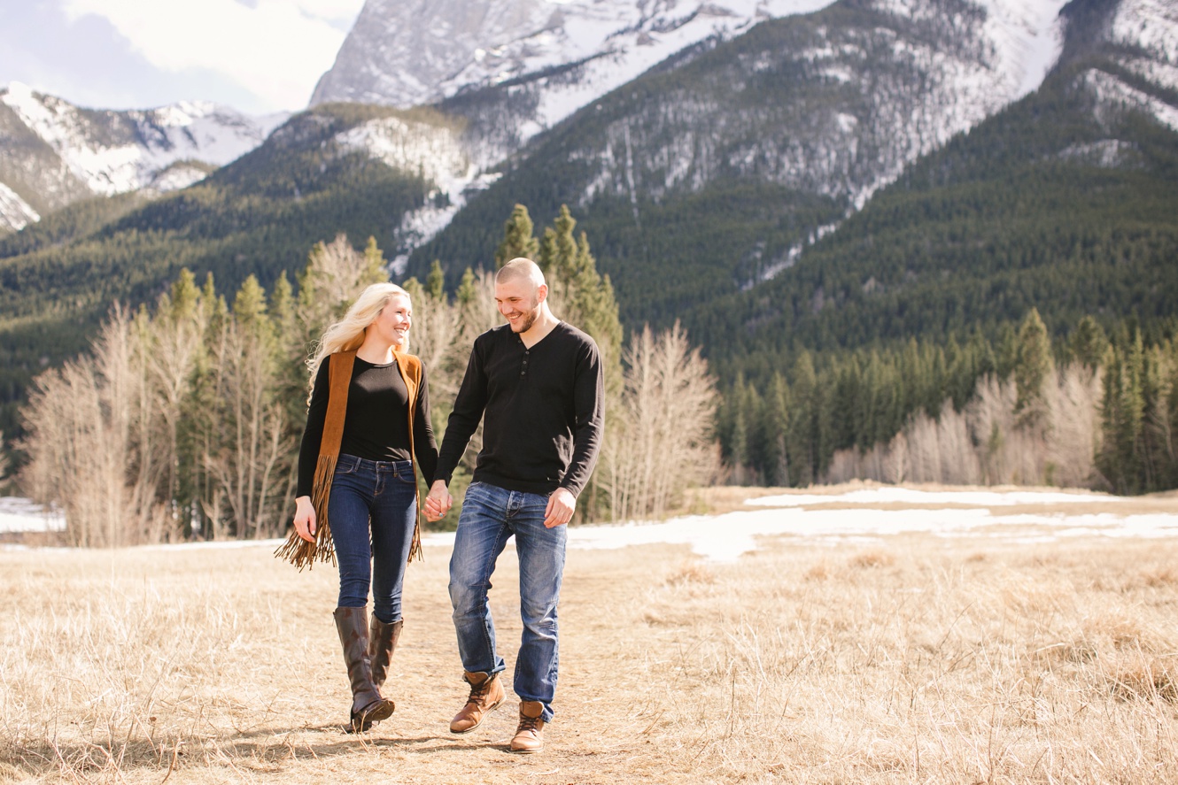 Mountain Engagement Adventure Session in Canmore Alberta