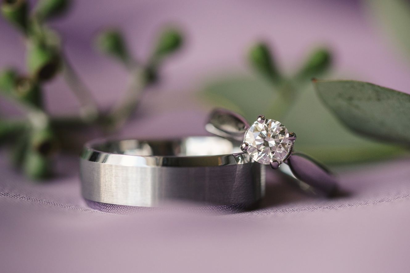 Lavender wedding ring shot photo