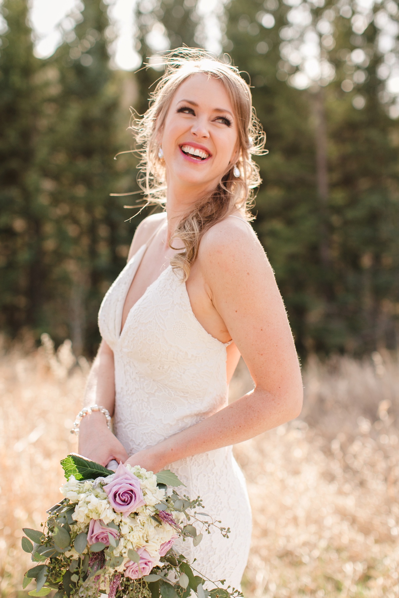 Laughing bride photo