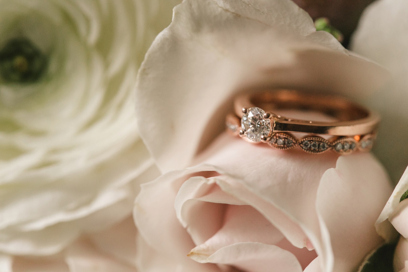 Rose gold wedding ring photo