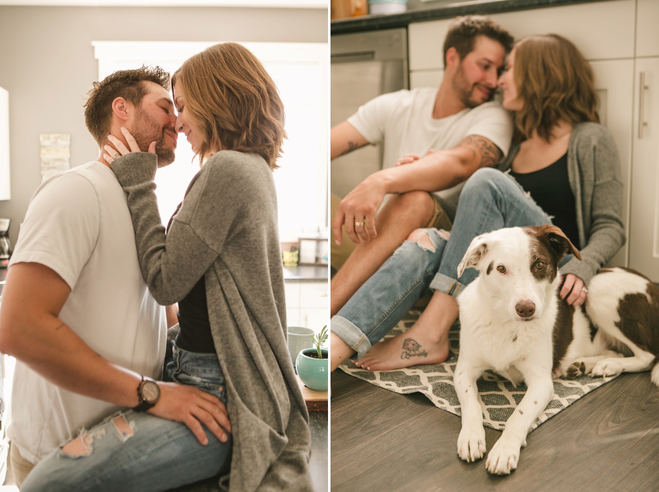Cutest in home session engagement photo ideas