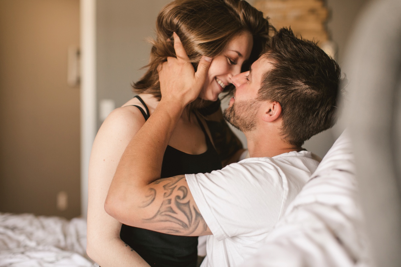 Intimate in home engagement session