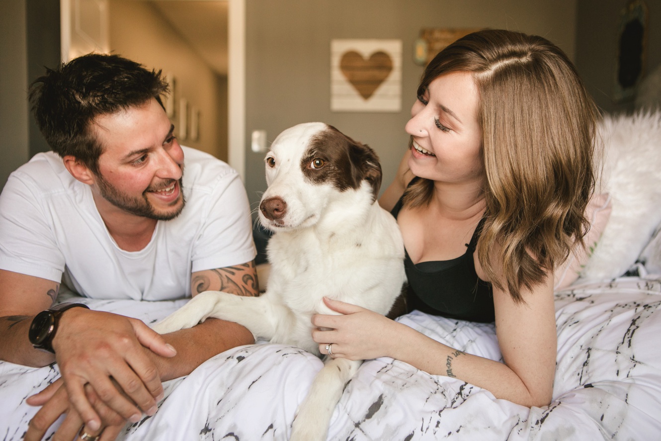 Intimate and cozy in home couples photo session