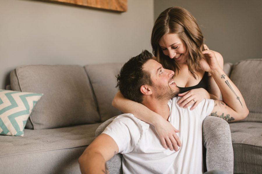 First anniversary at home couples session