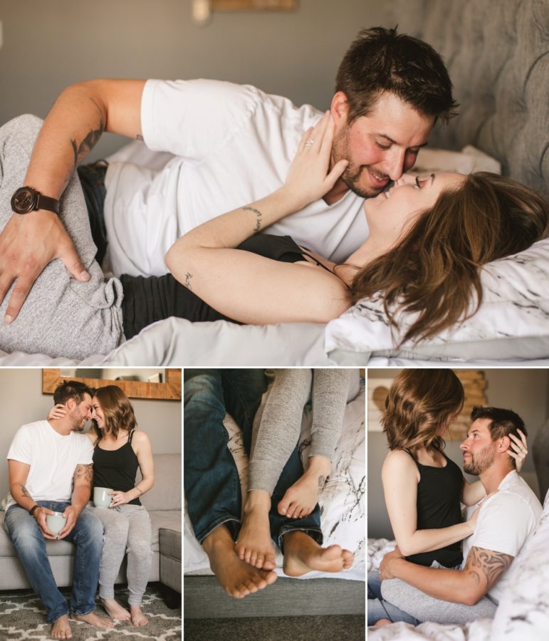Intimate and cozy in home couples photo session