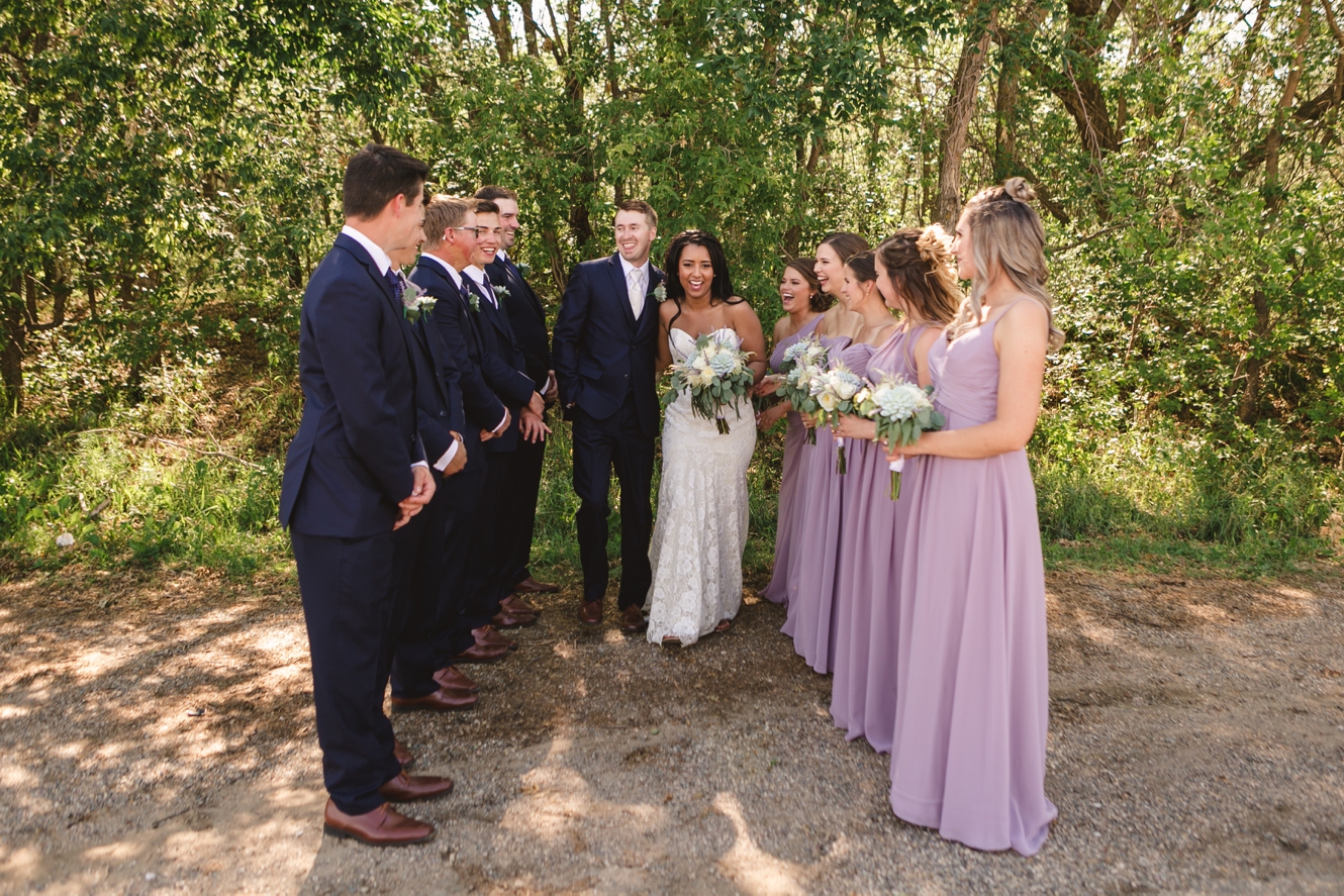 Lavender and navy wedding photo