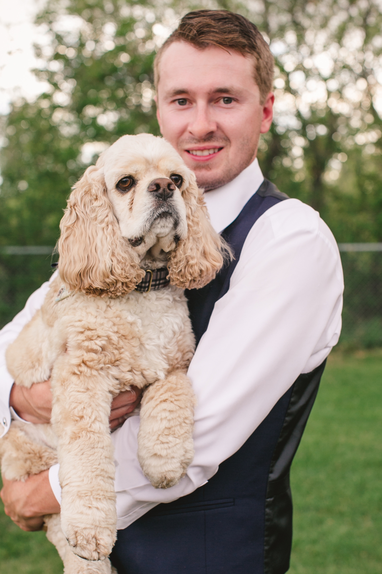 Dog at wedding photo