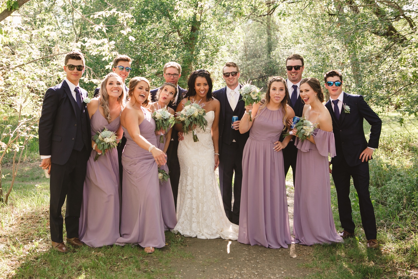 Lavender and navy summer wedding photo