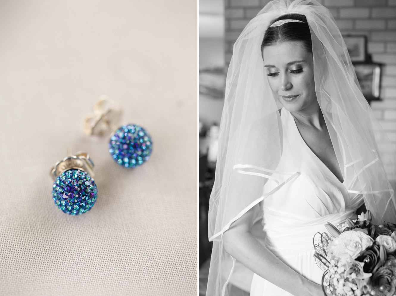 Blue sparkle ball wedding jewellery photo