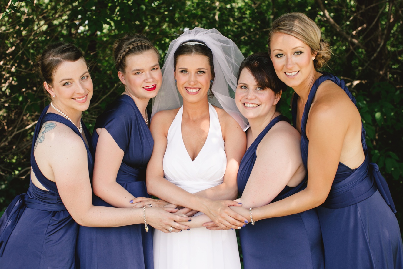 Navy Bridesmaid gowns photo