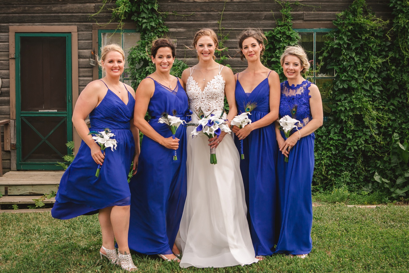 cobalt blue bridesmaid gown photo