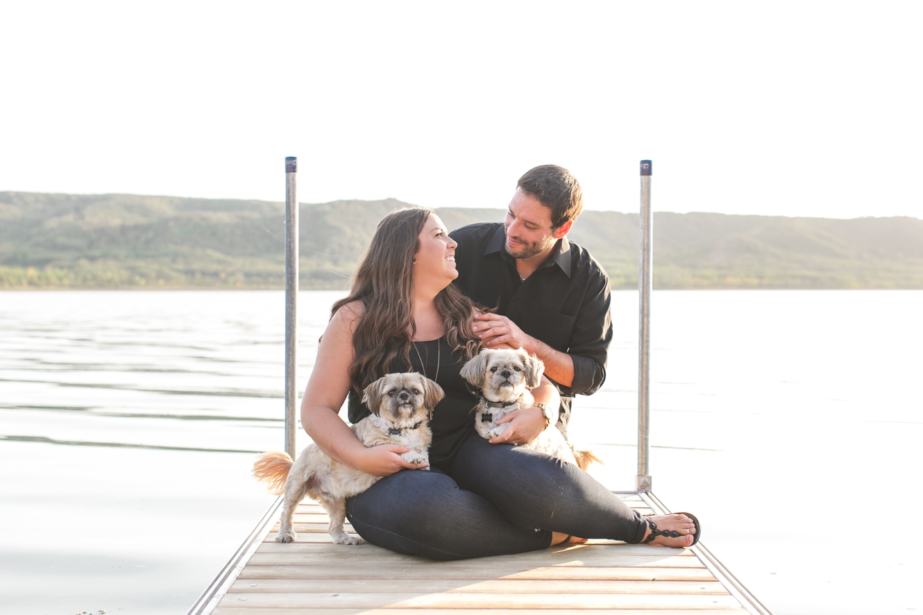 Dogs in engagement photos