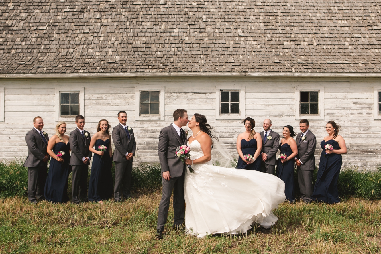 White barn wedding photo