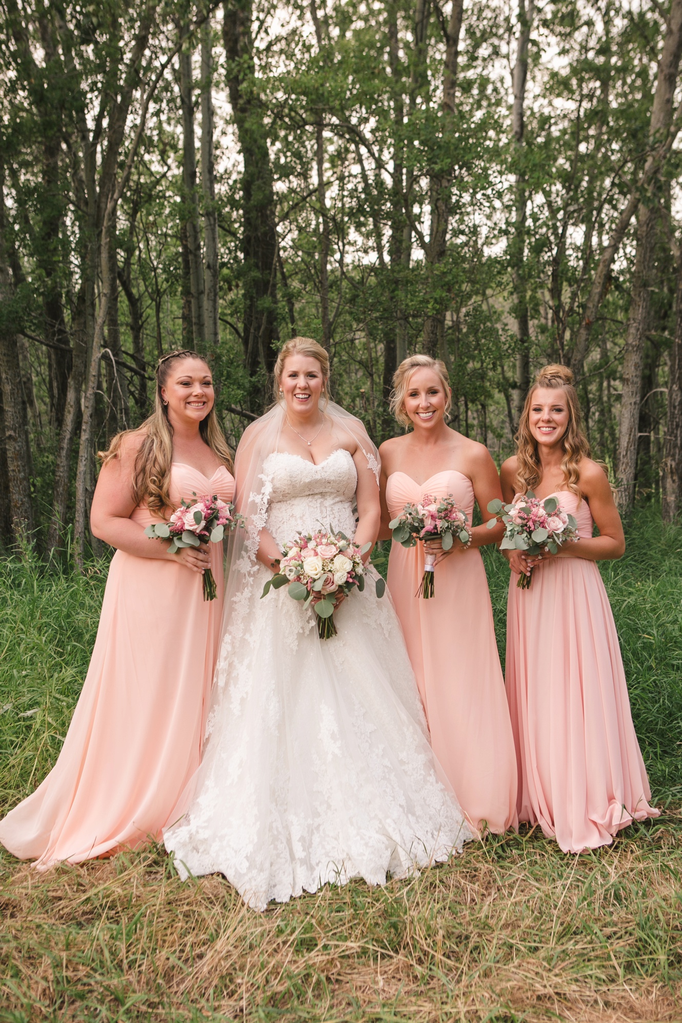 Blush bridesmaid dresses photo