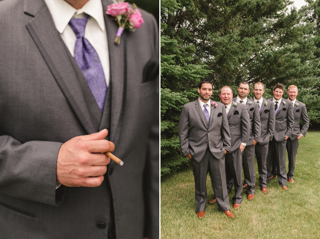 grey suits groomsmen photo
