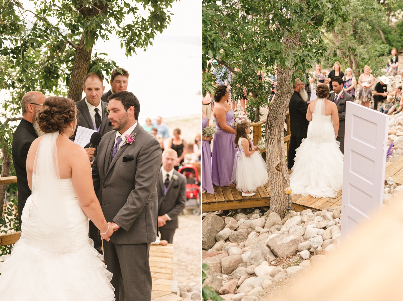 Lakefront wedding photo