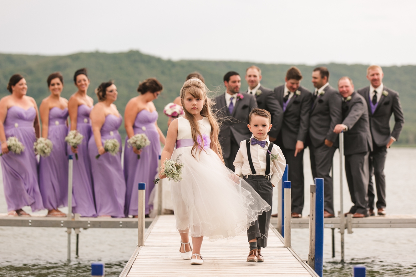 Wedding on lake dock photo