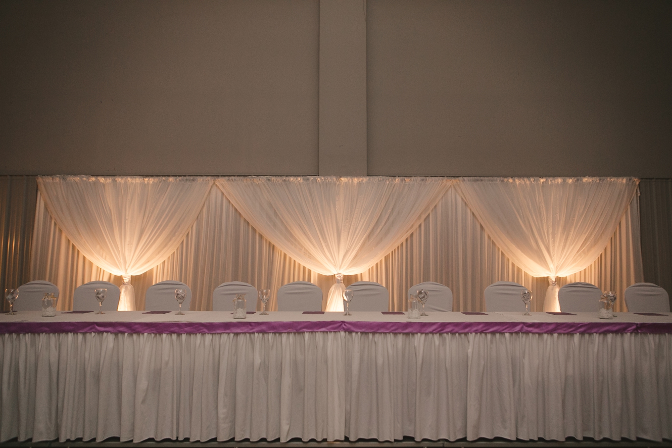 lavender and grey wedding reception