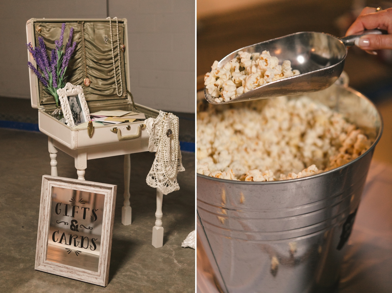 popcorn bar at wedding photo