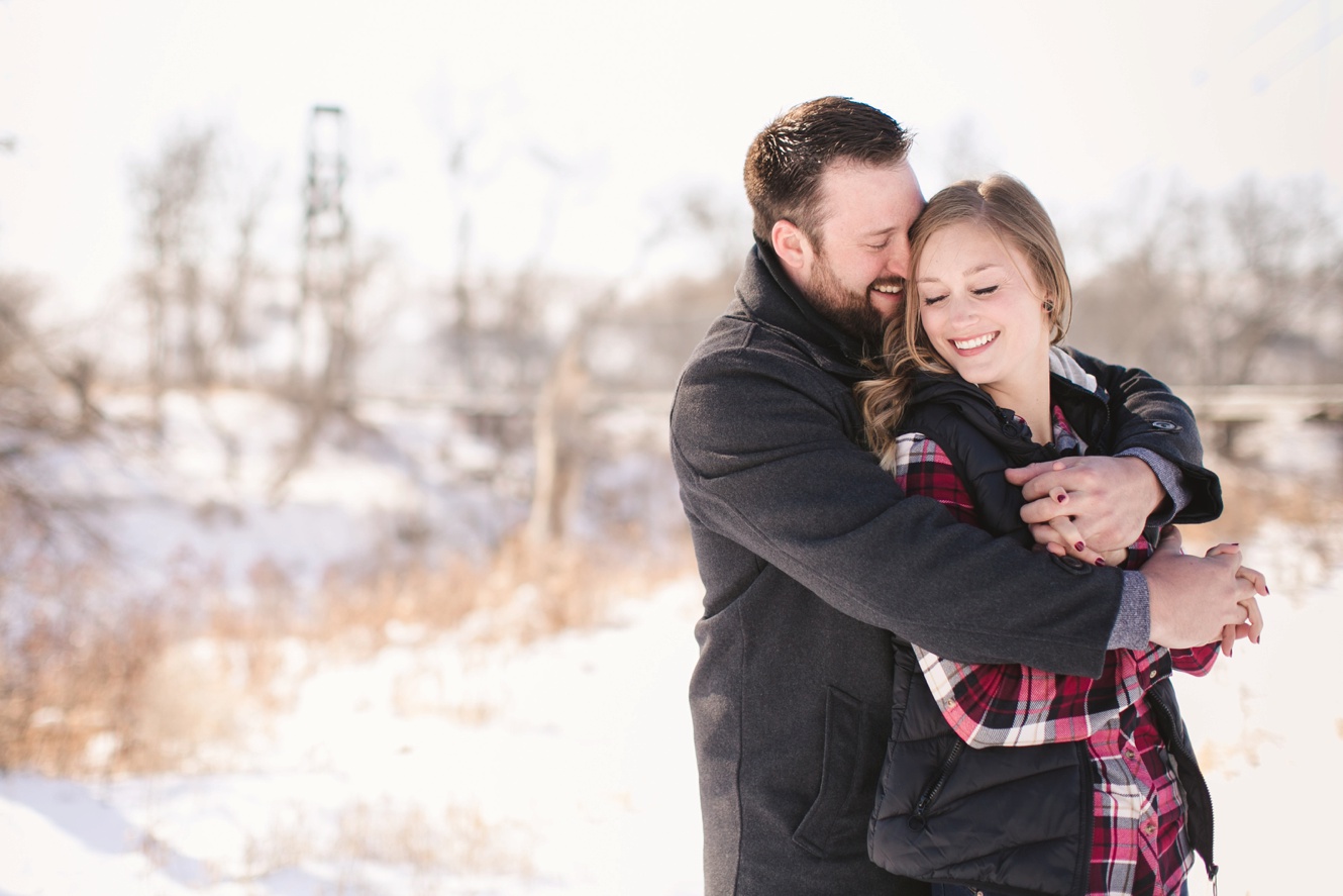 Canmore winter engagement photo