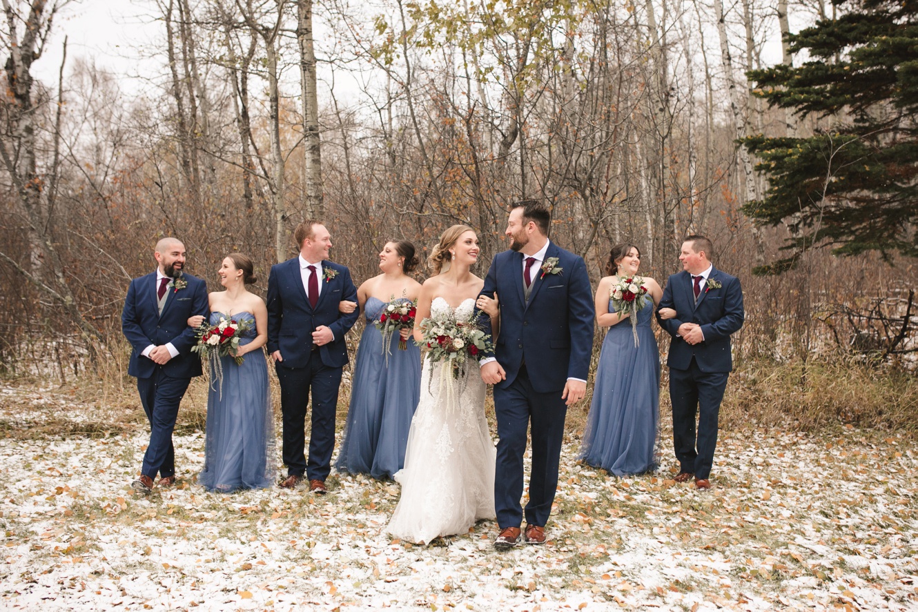 Dusty blue wedding photo