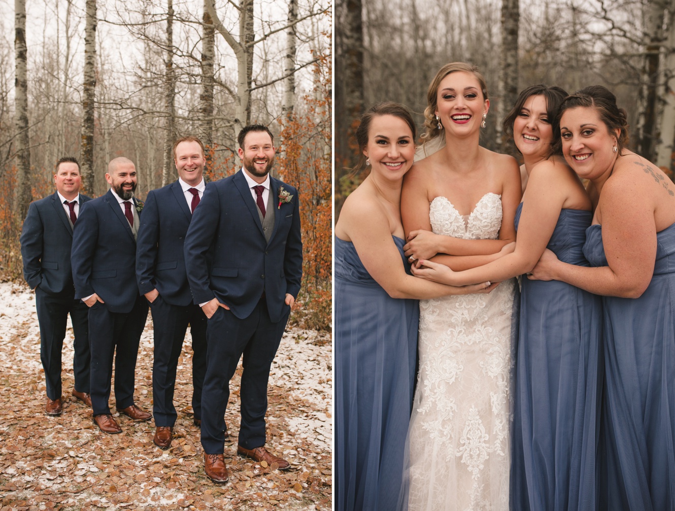 Dusty blue wedding photo