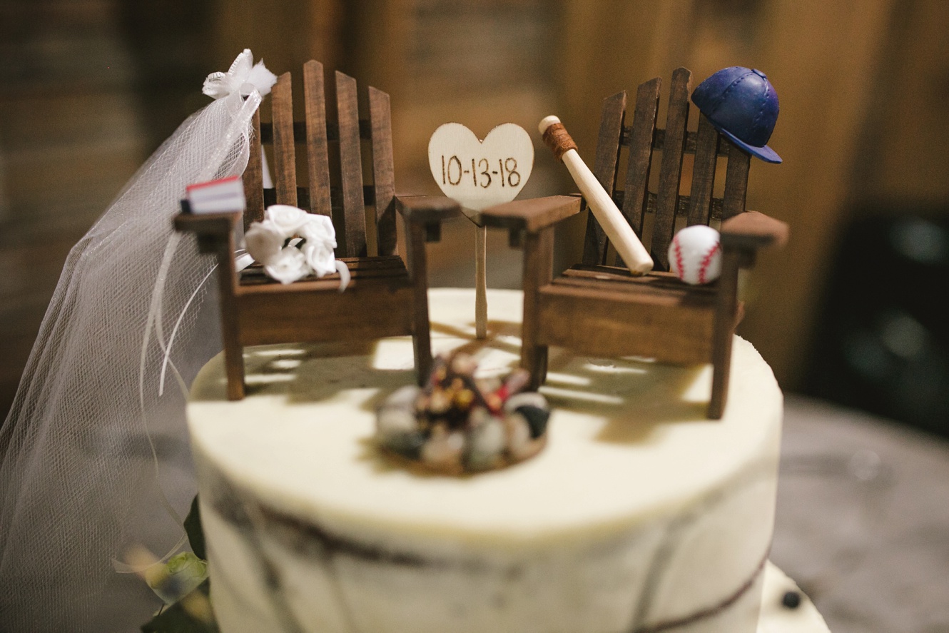 adirondack chairs on top of wedding cake photo
