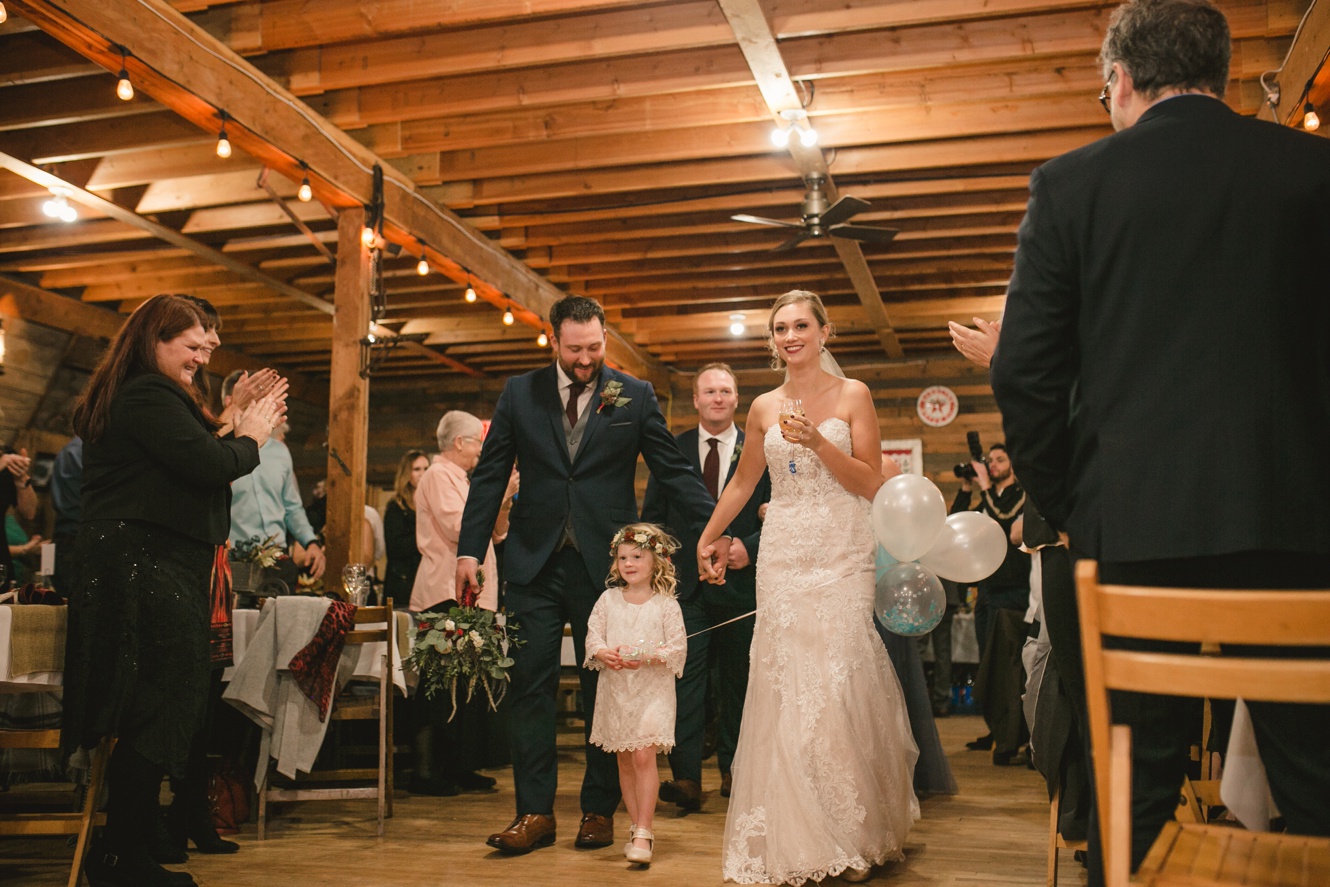 Red market barn wedding photo