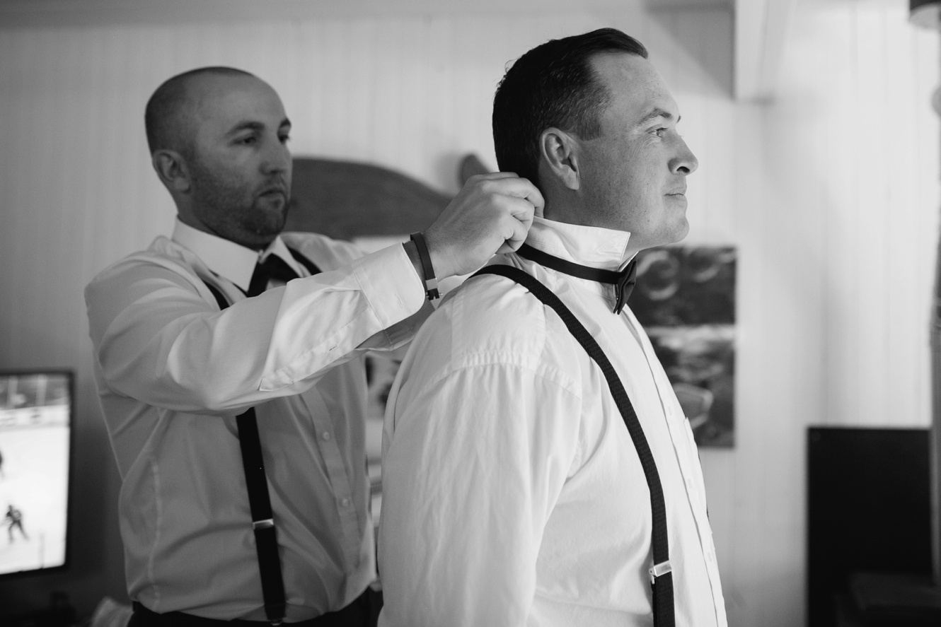 Tuxedo and bow ties wedding photo