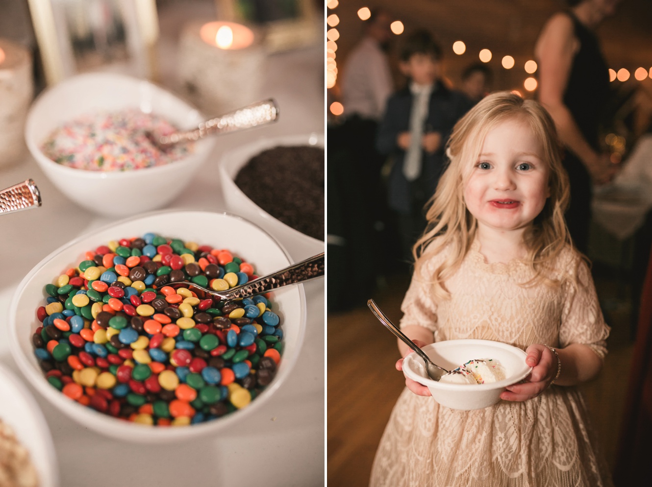 Brownie ice cream bar at wedding photo