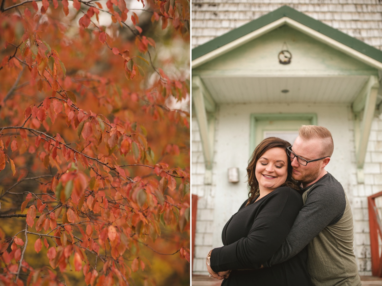 Romantic fall engagement session photos