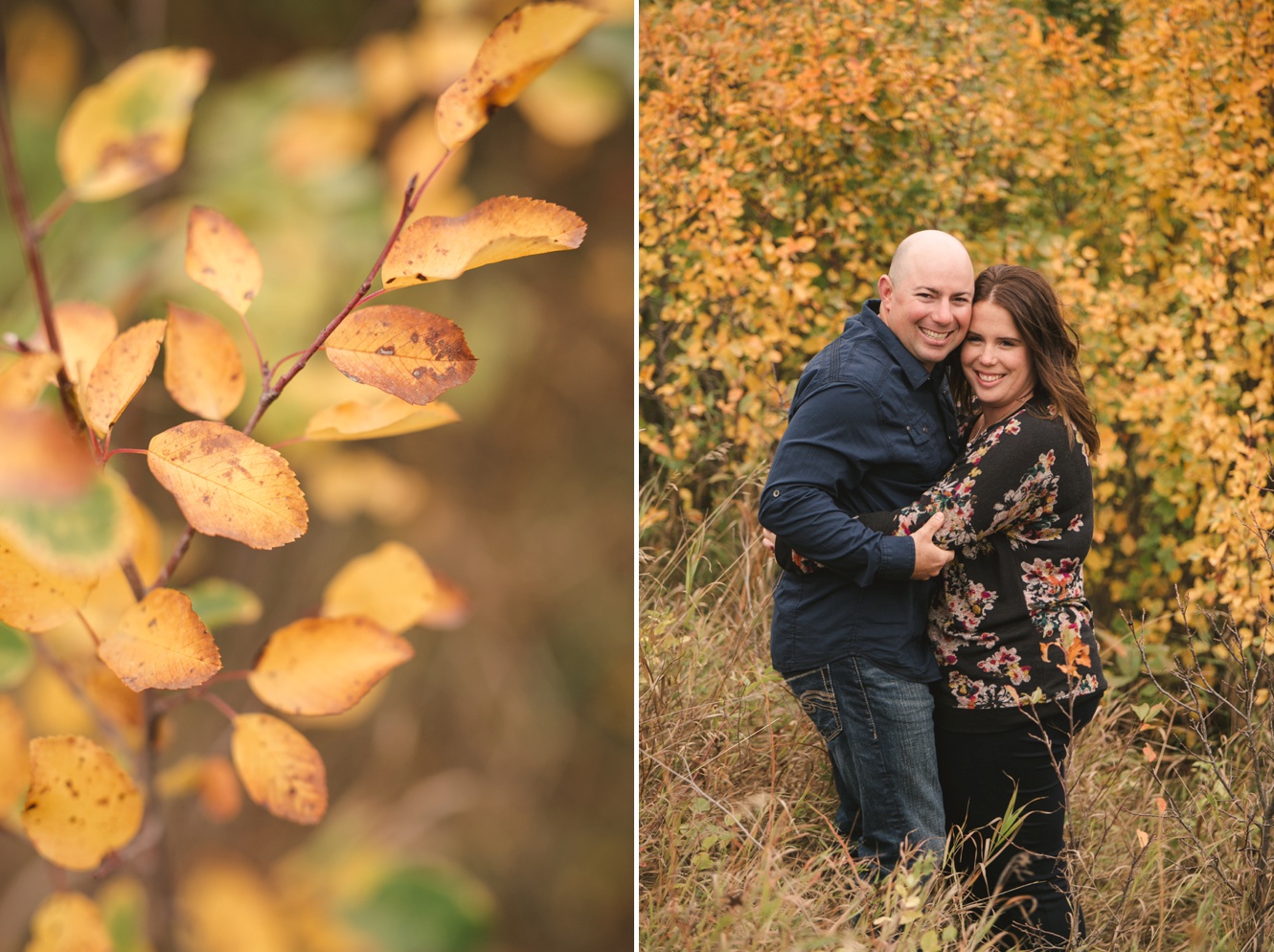 Fall engagement session in Kenosee Lake