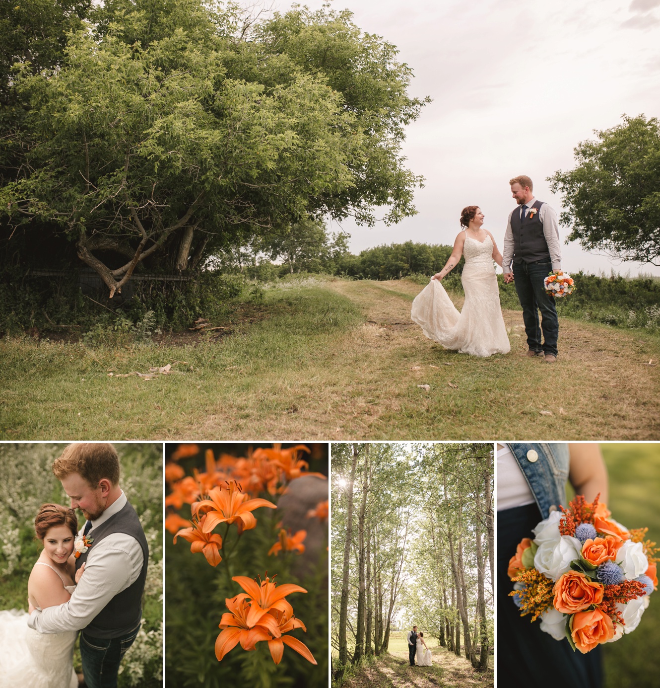A Farm Wedding with touches of Burnt Orange and Cornflower Blue