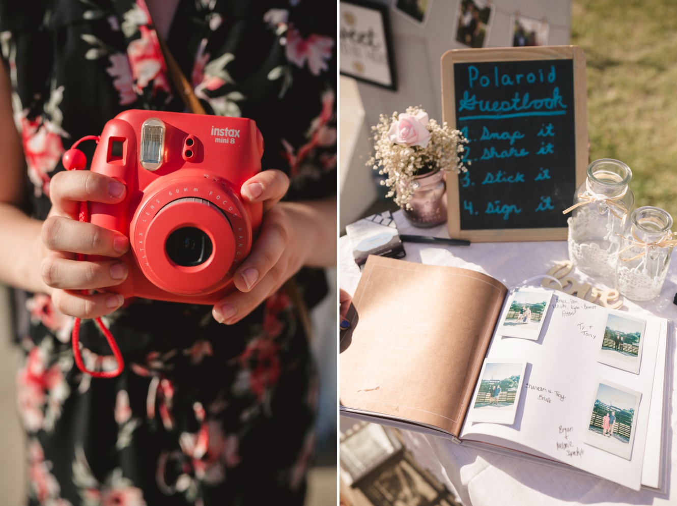 Polaroid wedding guest book