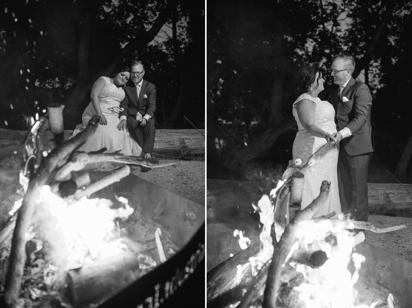 Wedding campfire photos