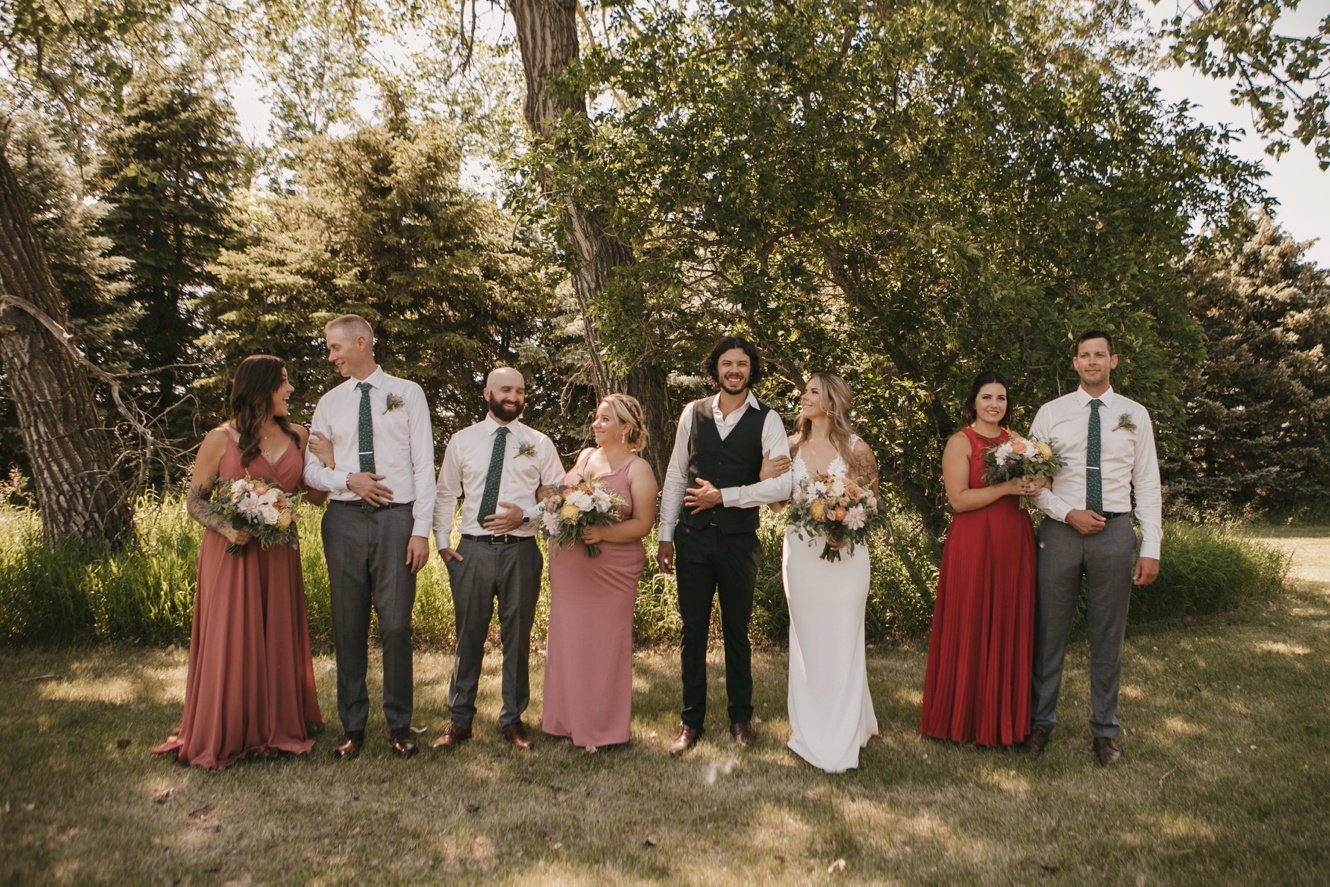 mis matched bridal party photo
