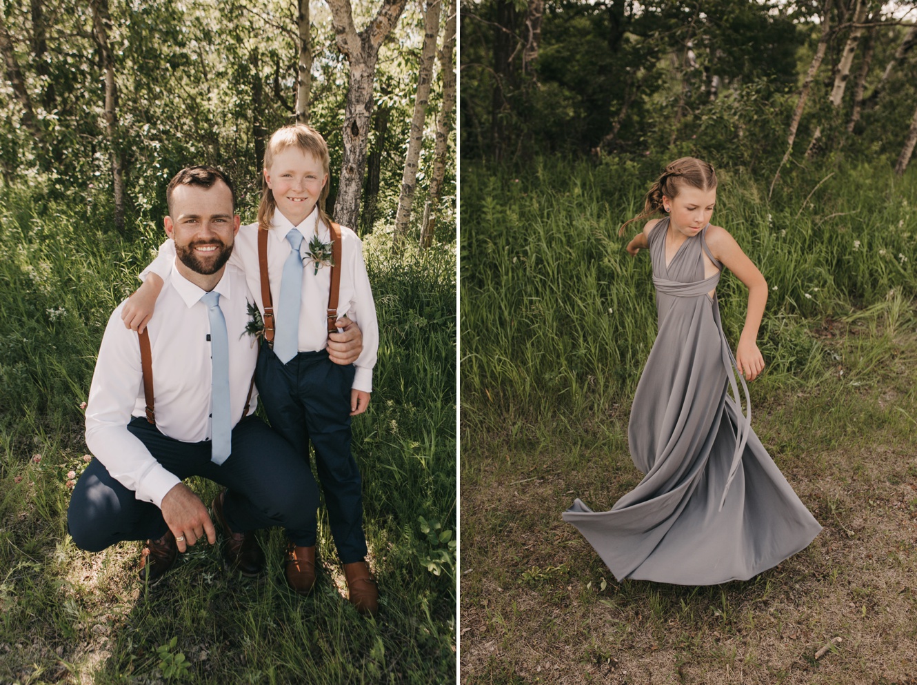grey and blue wedding