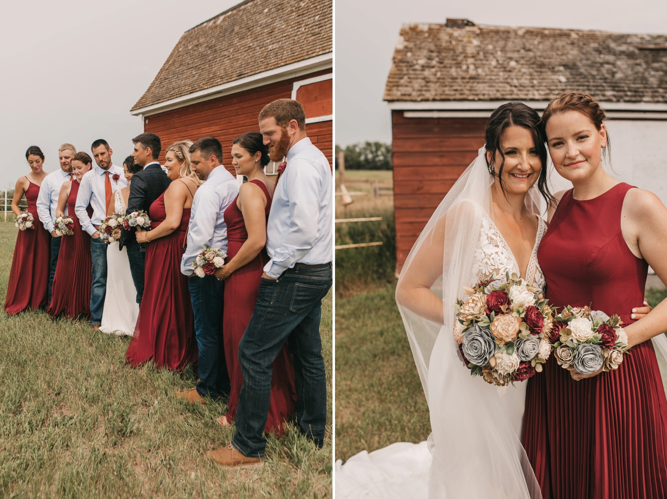 red barn wedding photo