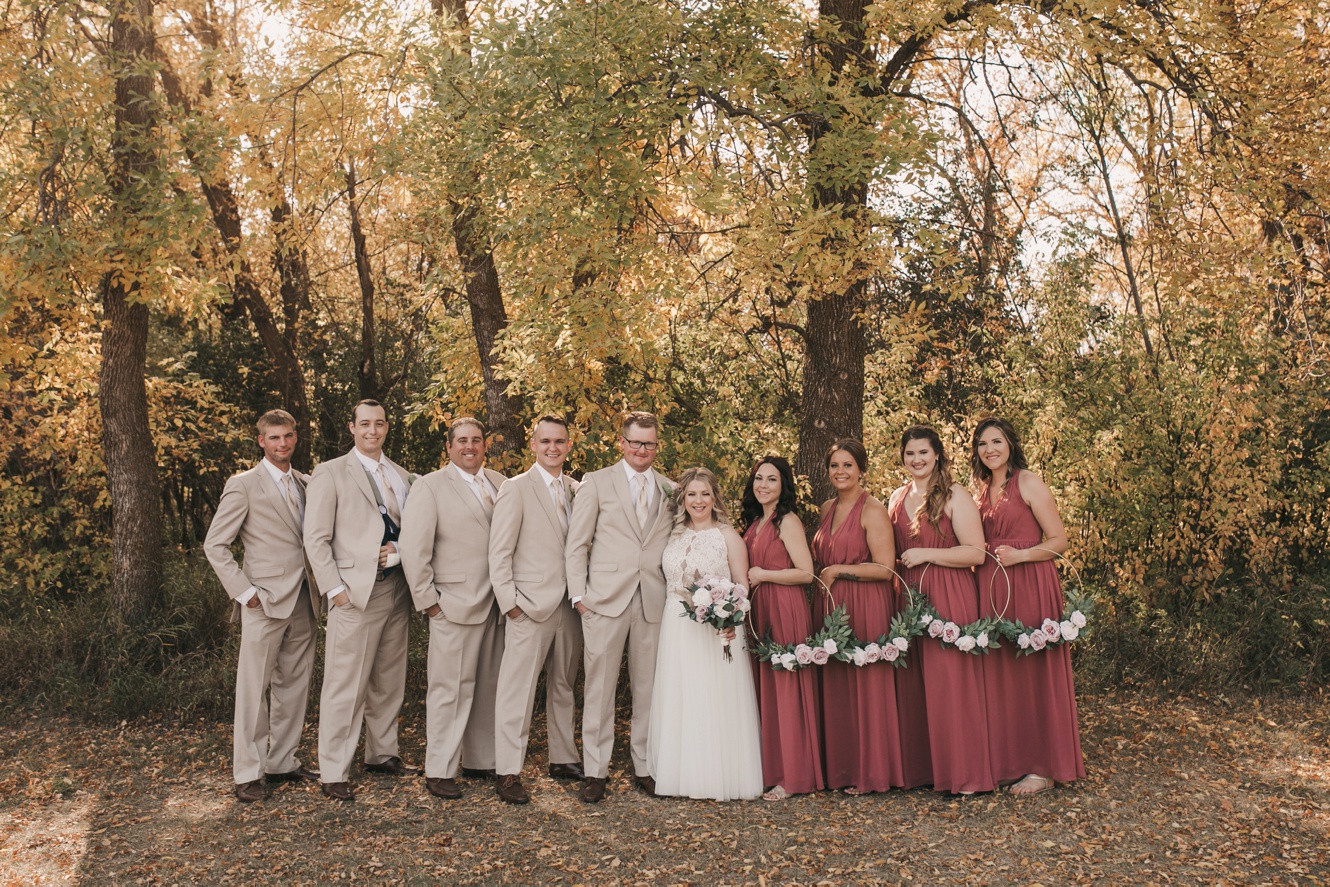 Fall Wedding at Rotary Park in Estevan with First Look
