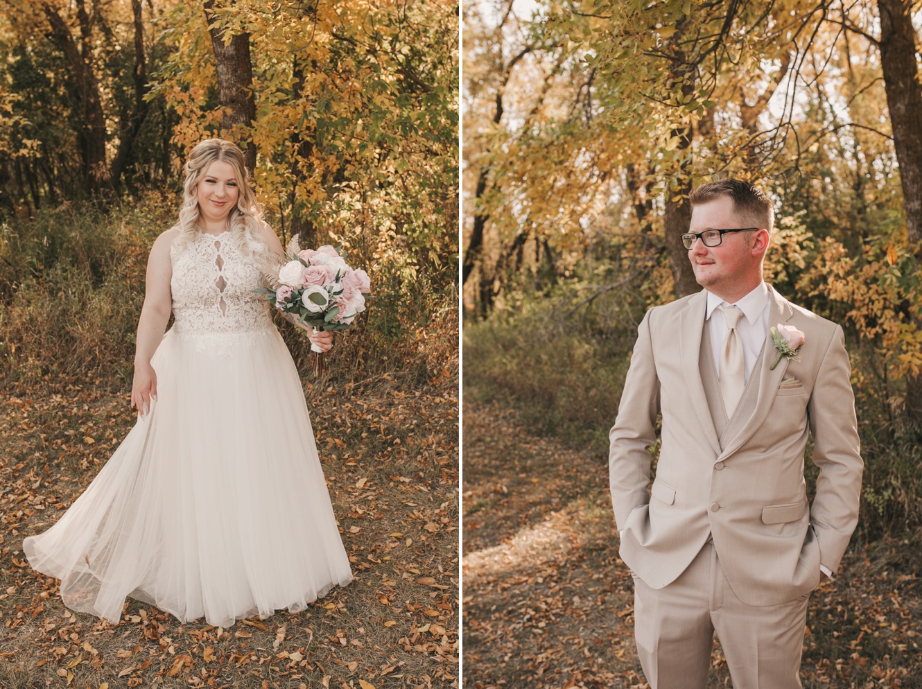 Lovely Fall Wedding at Rotary Park in Estevan Complete with First Look